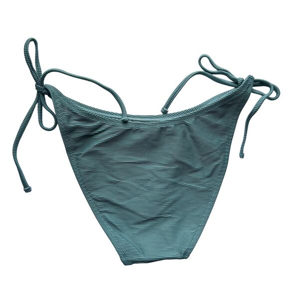 5/$25 J. Crew Ribbed Curved-Waist Cheeky String Bikini Swim Bottoms M Medium New - Picture 5 of 7